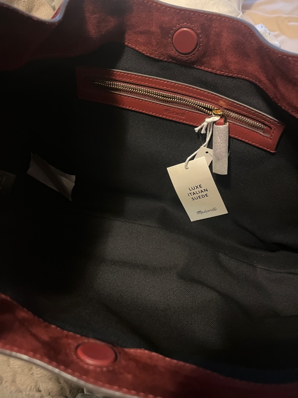 Madewell Suede Shoulder Hobo Bag in Deep Burgundy - Picture 3 of 10